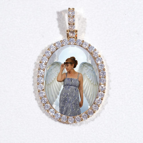 3D Oval Custom Picture Pendant