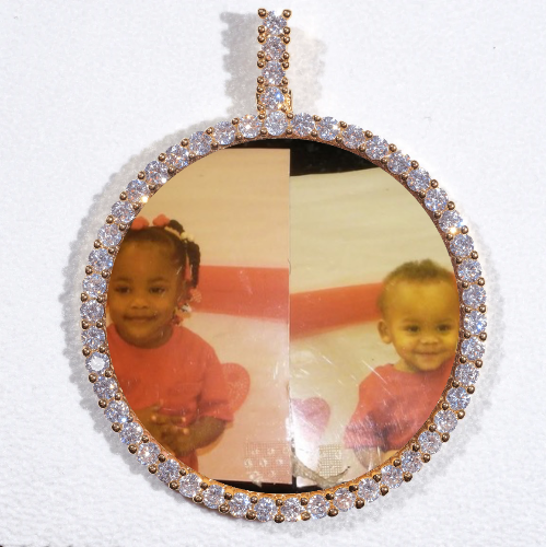 LARGE 3D CIRCLE CUSTOM PICTURE PENDANT