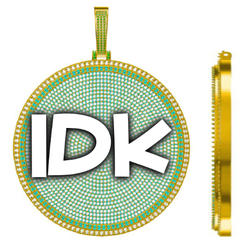 CUSTOM LETTER NECKLACE 3D BIG DISC