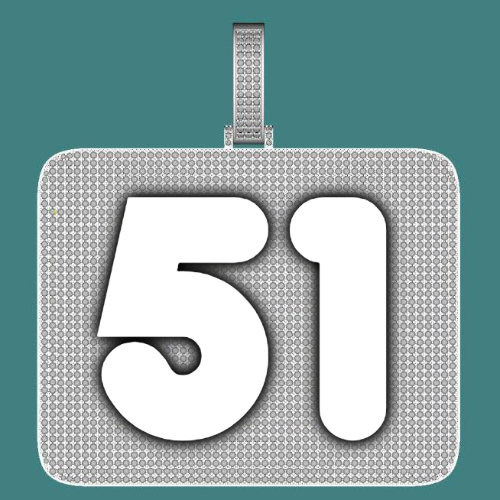 CUSTOM LETTER NECKLACE 3D BIG SQUARE