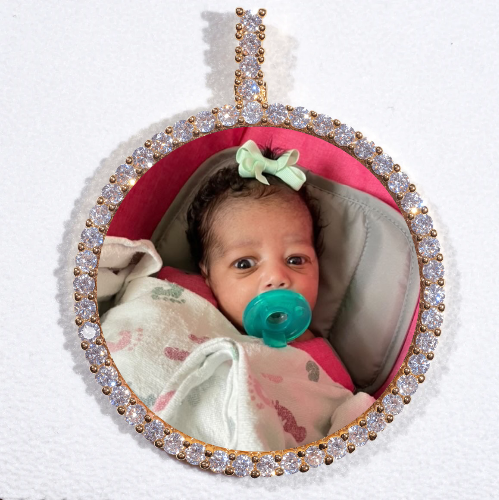LARGE 3D CIRCLE CUSTOM PICTURE PENDANT