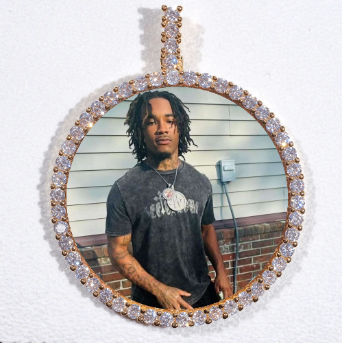 LARGE 3D CIRCLE CUSTOM PICTURE PENDANT