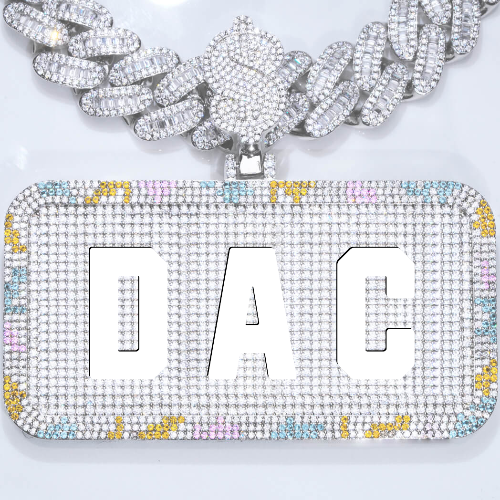 CUSTOM LETTER NECKLACE 3D COLORFUL SQUARE
