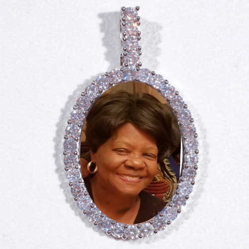 Large 3D Oval Custom Picture Pendant