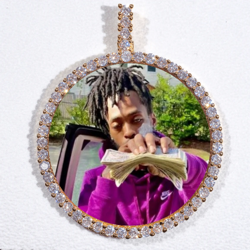 LARGE 3D CIRCLE CUSTOM PICTURE PENDANT