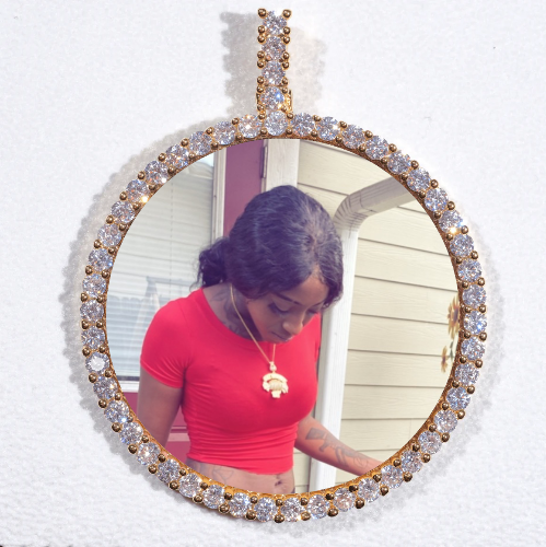 LARGE 3D CIRCLE CUSTOM PICTURE PENDANT