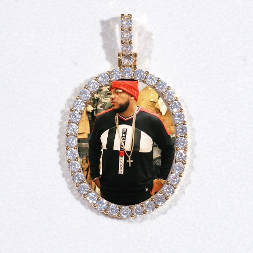 3D Oval Custom Picture Pendant