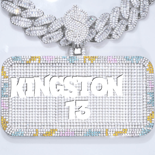 CUSTOM LETTER NECKLACE 3D COLORFUL SQUARE