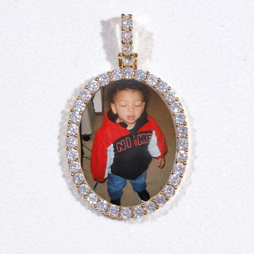 3D Oval Custom Picture Pendant