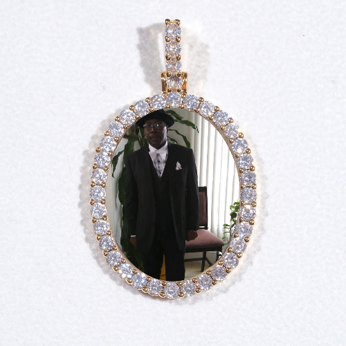 3D Oval Custom Picture Pendant