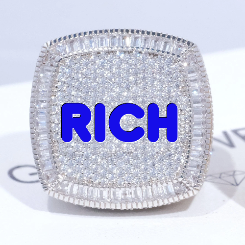 CUSTOM LETTER 3D ICED RING