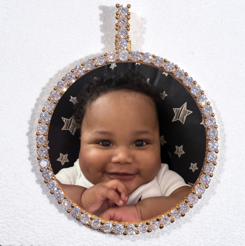 LARGE 3D CIRCLE CUSTOM PICTURE PENDANT