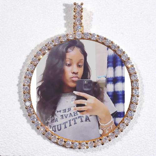 LARGE 3D CIRCLE CUSTOM PICTURE PENDANT