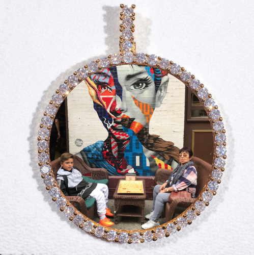 LARGE 3D CIRCLE CUSTOM PICTURE PENDANT