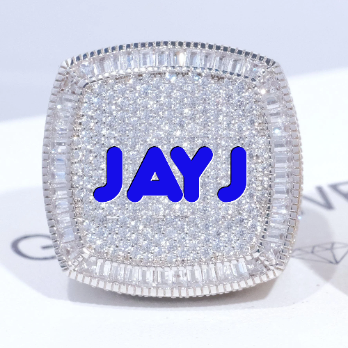 CUSTOM LETTER 3D ICED RING
