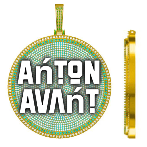 CUSTOM LETTER NECKLACE 3D BIG DISC