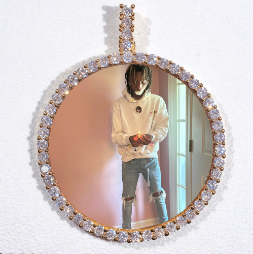 LARGE 3D CIRCLE CUSTOM PICTURE PENDANT