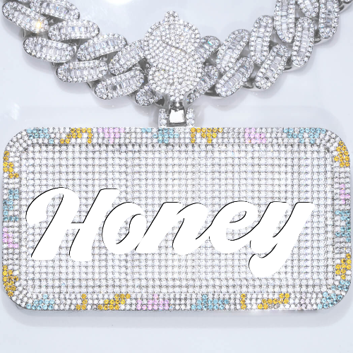 CUSTOM LETTER NECKLACE 3D COLORFUL SQUARE