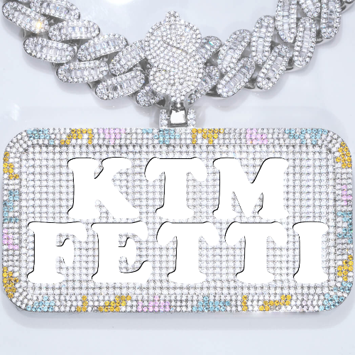 CUSTOM LETTER NECKLACE 3D COLORFUL SQUARE