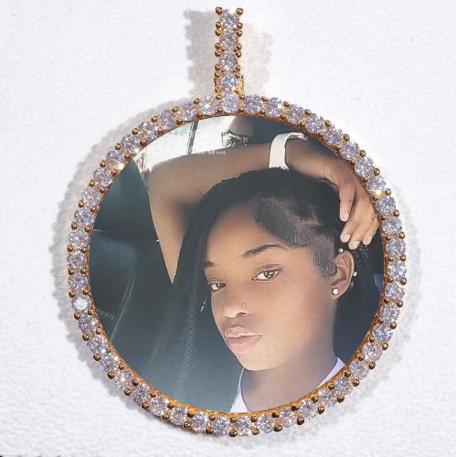 LARGE 3D CIRCLE CUSTOM PICTURE PENDANT