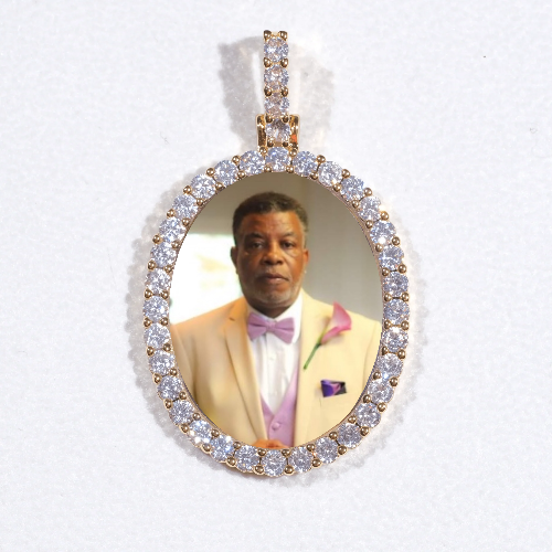 3D Oval Custom Picture Pendant