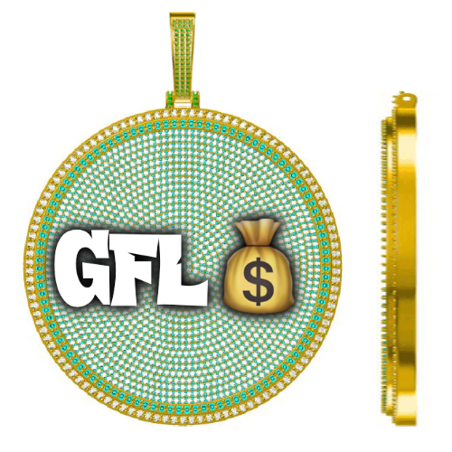 CUSTOM LETTER NECKLACE 3D BIG DISC