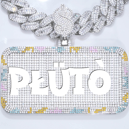 CUSTOM LETTER NECKLACE 3D COLORFUL SQUARE