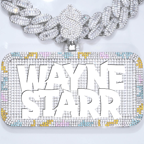 CUSTOM LETTER NECKLACE 3D COLORFUL SQUARE