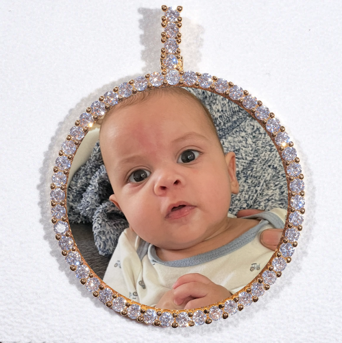 LARGE 3D CIRCLE CUSTOM PICTURE PENDANT
