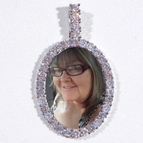 Large 3D Oval Custom Picture Pendant