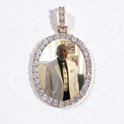 3D Oval Custom Picture Pendant