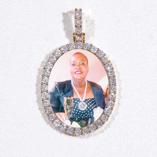 3D Oval Custom Picture Pendant