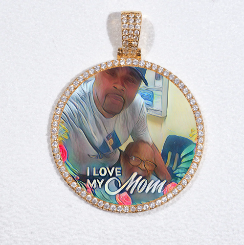 MEDIUM 3D CIRCLE CUSTOM PICTURE PENDANT