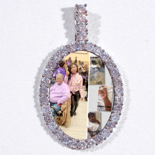 Large 3D Oval Custom Picture Pendant