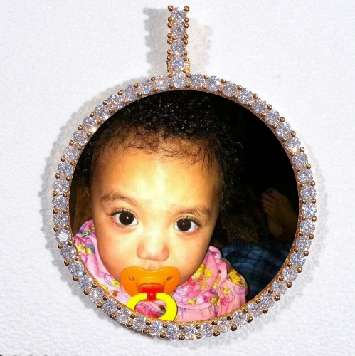 LARGE 3D CIRCLE CUSTOM PICTURE PENDANT