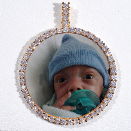 LARGE 3D CIRCLE CUSTOM PICTURE PENDANT