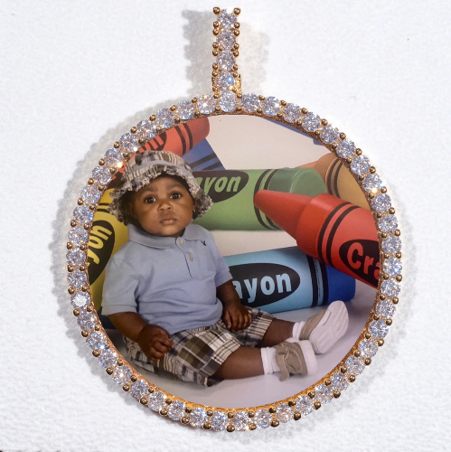 LARGE 3D CIRCLE CUSTOM PICTURE PENDANT