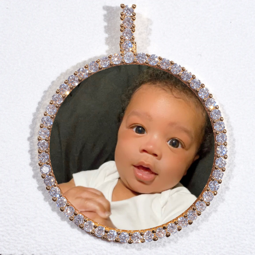 LARGE 3D CIRCLE CUSTOM PICTURE PENDANT