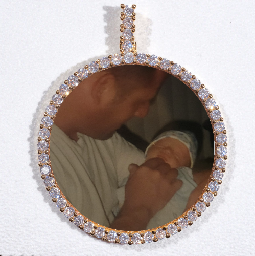 LARGE 3D CIRCLE CUSTOM PICTURE PENDANT