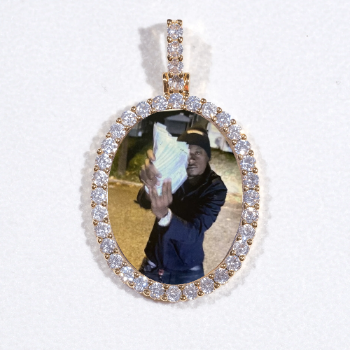 3D Oval Custom Picture Pendant