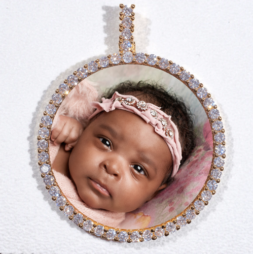 LARGE 3D CIRCLE CUSTOM PICTURE PENDANT