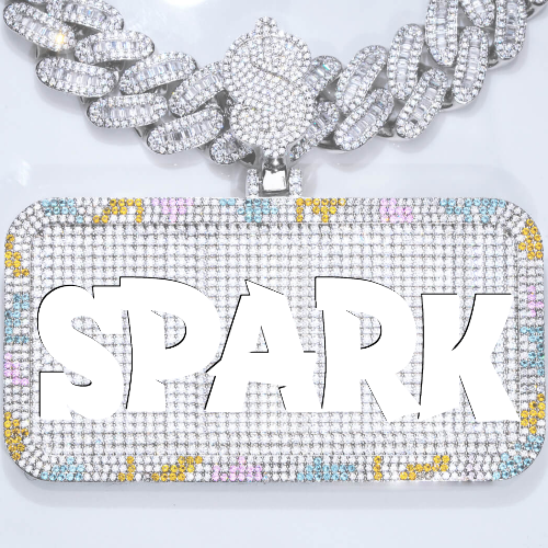 CUSTOM LETTER NECKLACE 3D COLORFUL SQUARE