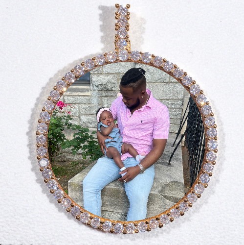LARGE 3D CIRCLE CUSTOM PICTURE PENDANT