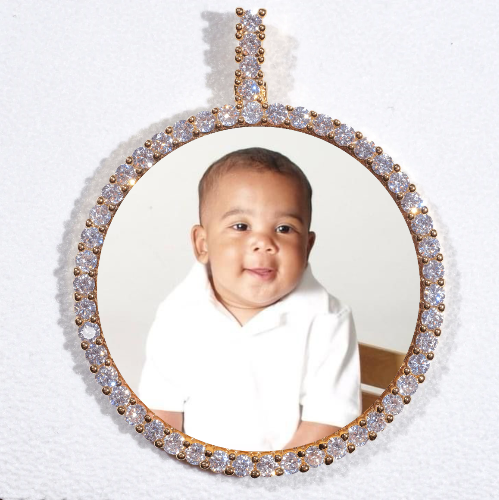 LARGE 3D CIRCLE CUSTOM PICTURE PENDANT