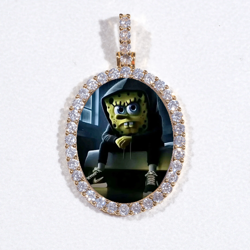 3D Oval Custom Picture Pendant