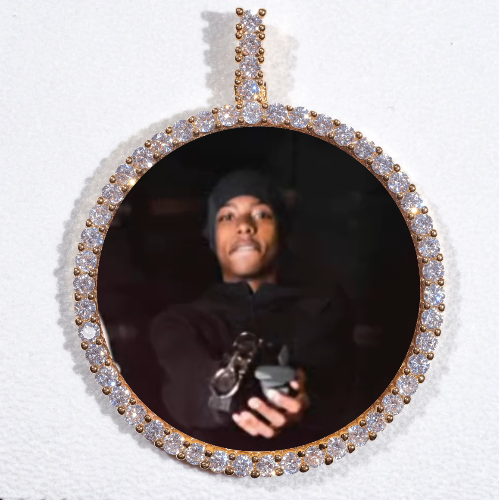 LARGE 3D CIRCLE CUSTOM PICTURE PENDANT