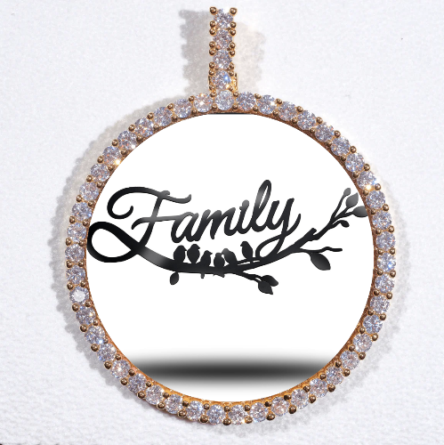 LARGE 3D CIRCLE CUSTOM PICTURE PENDANT