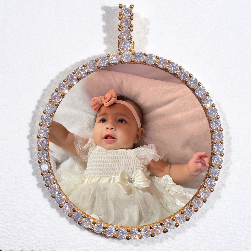 LARGE 3D CIRCLE CUSTOM PICTURE PENDANT