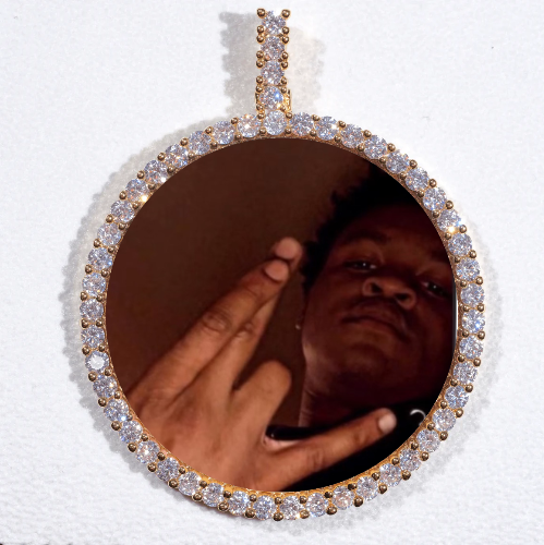 LARGE 3D CIRCLE CUSTOM PICTURE PENDANT