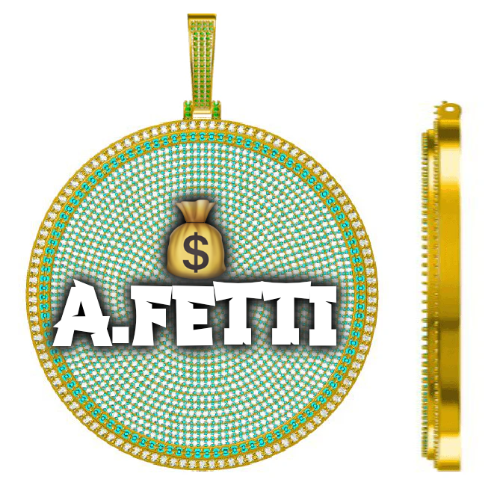 CUSTOM LETTER NECKLACE 3D BIG DISC